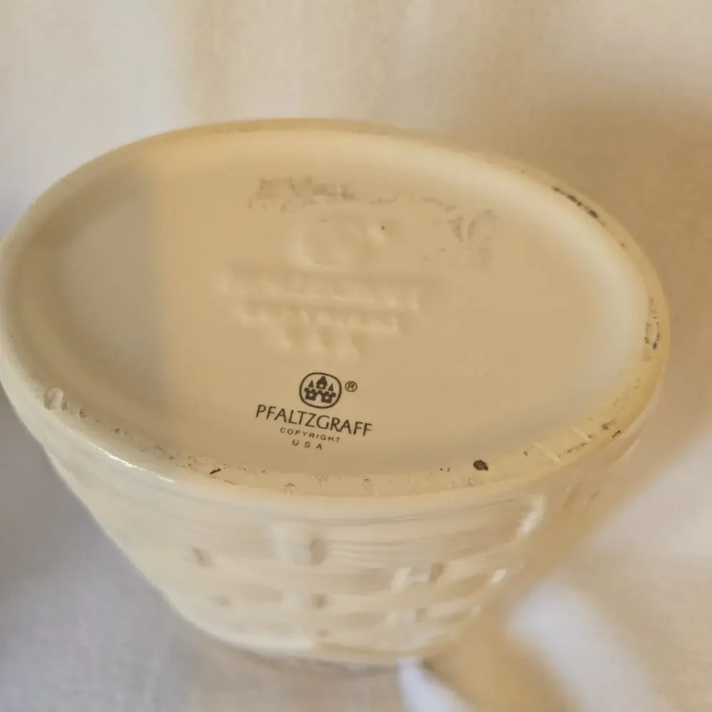 Pfaltzgraff Arbor Vine Woven Basket Utensil Crock Vase Farmhouse Cottage 7